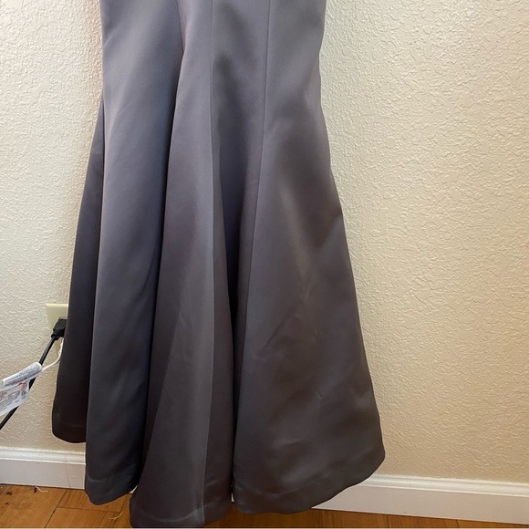House of CB Fleur SHADOW SATIN STRAPLESS GOWN corset gray maxi dress size M NWOT - Picture 12 of 17
